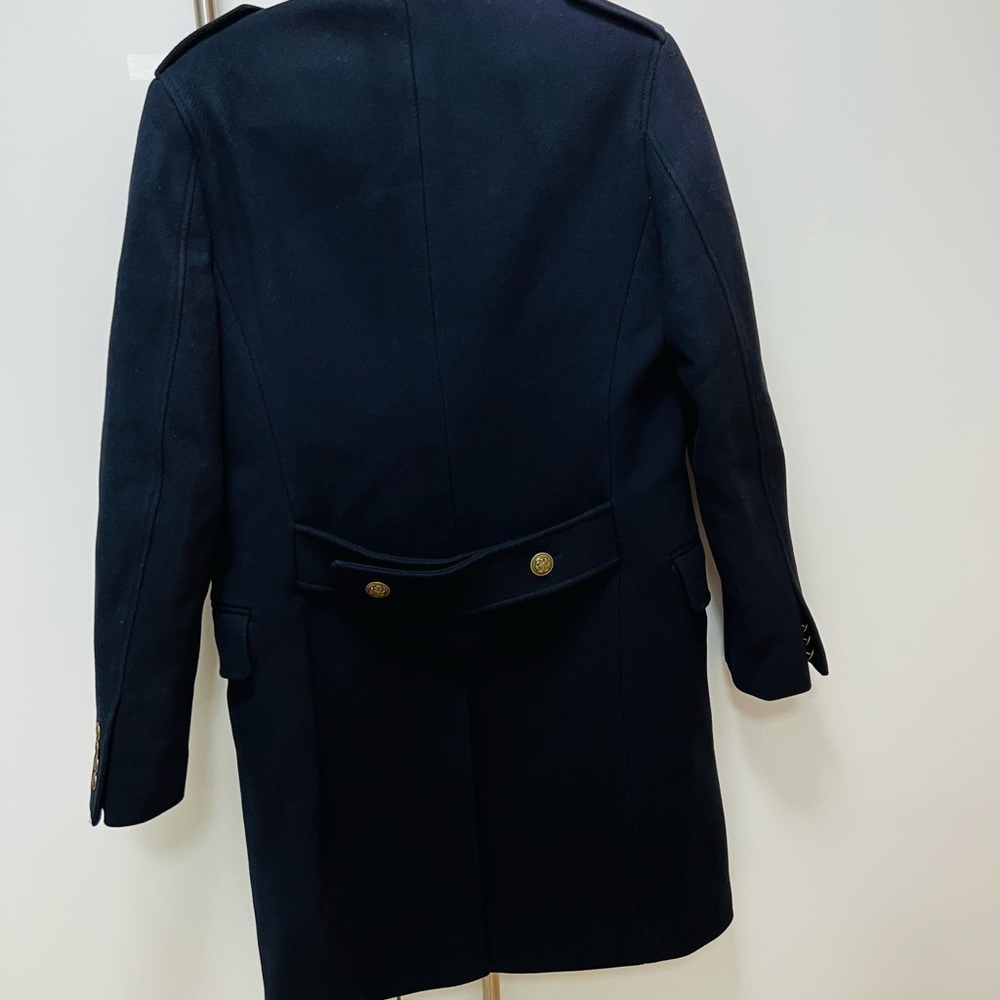 NWT The Kooples Ninfetta Wool Leather Coat Black Brass Buttons XS - Picture 9 of 11